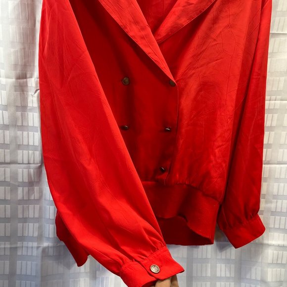 ANDREA GAYLLE WOMEN BLOUSE COLOR RED SIZE 18 LONG SLEEVE - Picture 6 of 12